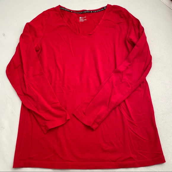 Hue red long sleeve v-neck t-shirt M - Picture 5 of 7